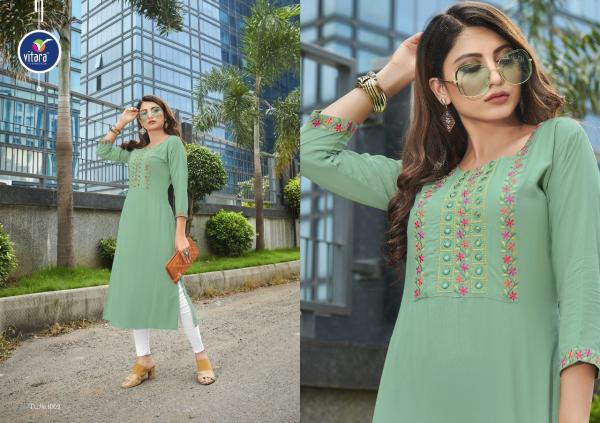 Vitara Royalty Rayon Designer Embroidery Kurti